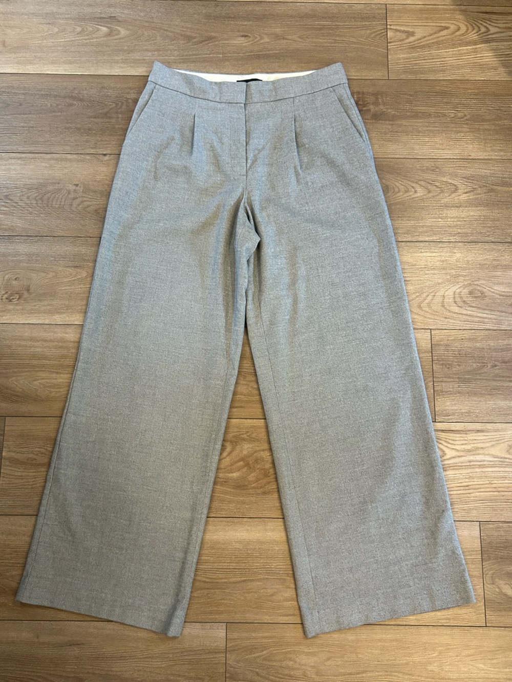 Ann Taylor Wide Leg Wool Blend Trousers Gray Women’s Size 8